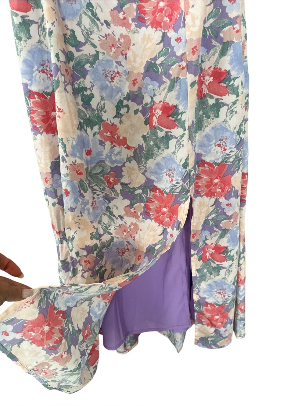 NWT Astr Puff Sleeve Smocked Floral Print Dress - Picture 6 of 11